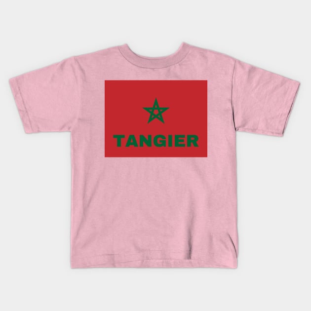 Tangier City in Moroccan Flag Kids T-Shirt by aybe7elf